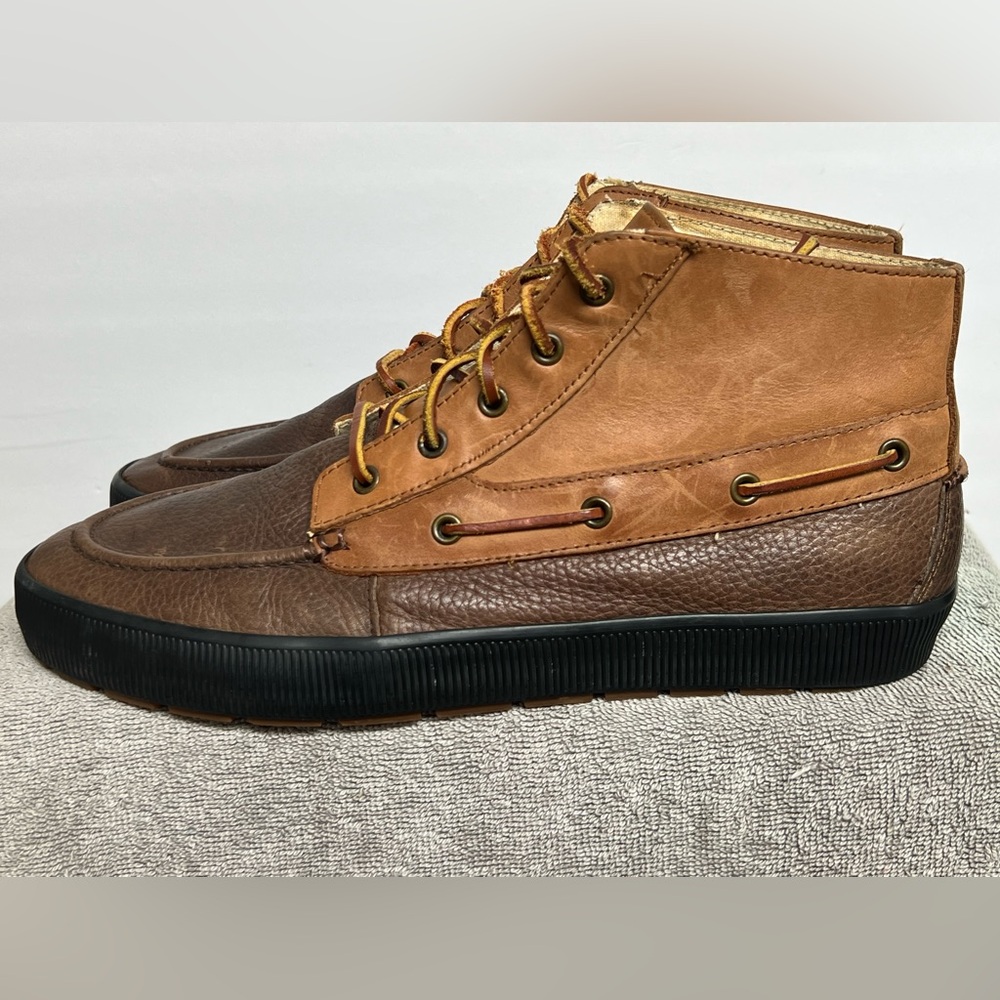 Polo Ralph Lauren Delmont Mens 13 D Brown Leather Lace Up Chukka Boots
